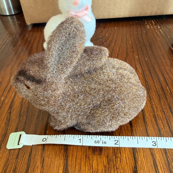 Vintage lot flocked felt bunny fuzzy rabbits mini and 2 banks - Picture 5 of 16